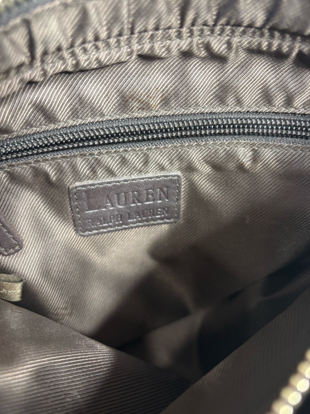 Lauren Ralph Lauren Dark Brown Leather Bag purse - Picture 7 of 9